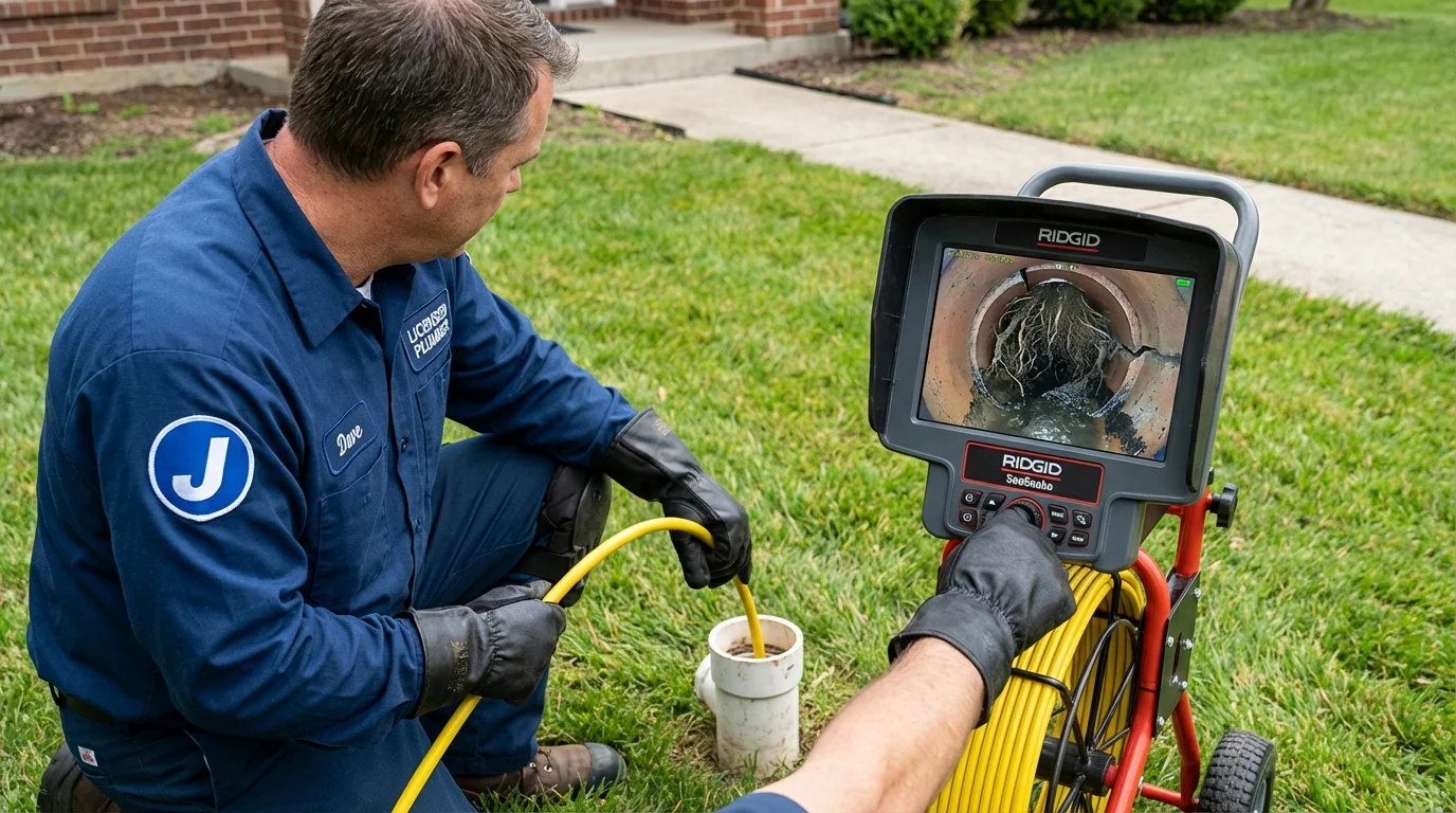 Sewer camera inspection being performed by Johns Plumbing LLC in Saucier